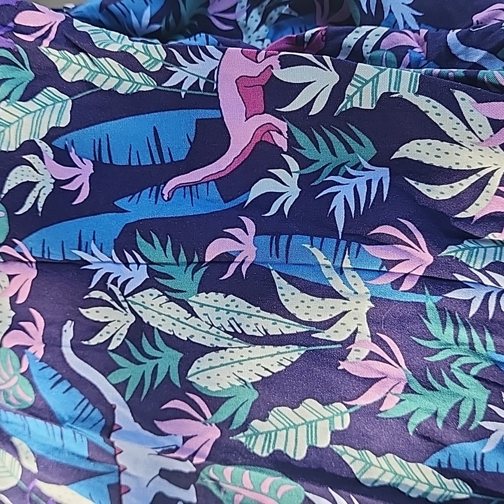 Floral Blue and Purple Women's Dress - Picture 9 of 9
